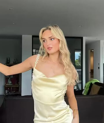 Sexy Backless Evening Party Dress Satin Long Prom Dress HZ1023